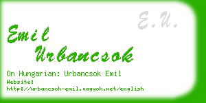 emil urbancsok business card